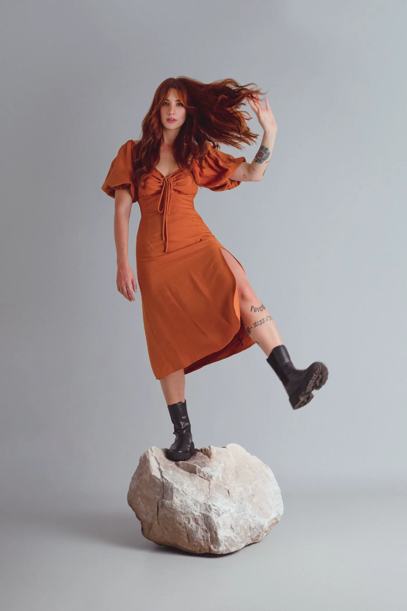 Robe midi en lin — vue 3