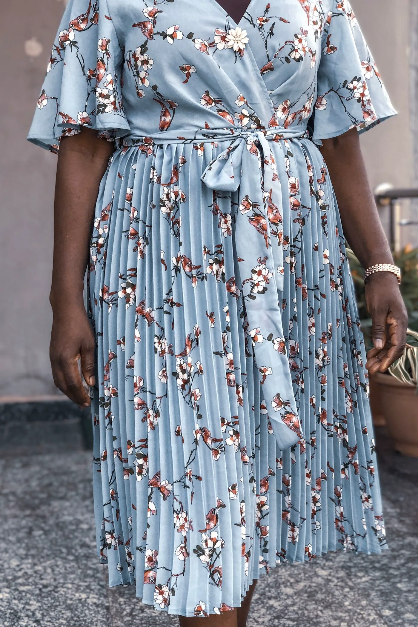 Robe portefeuille fleurie