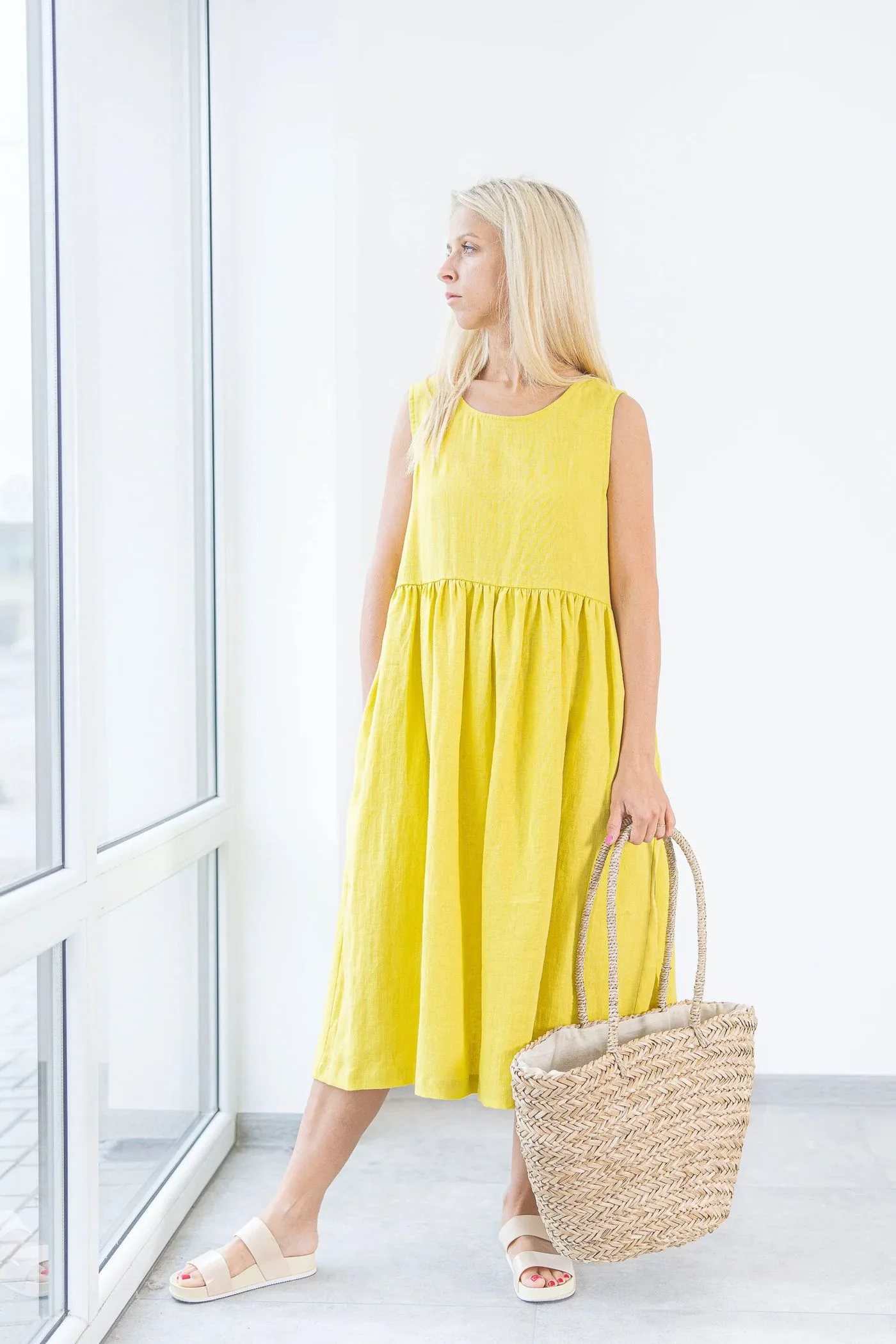 Robe midi en lin